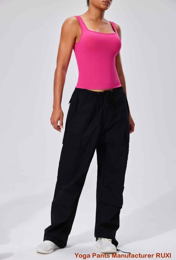 Bộ áo crop top liền mạch và quần tập yoga Ruxi vn1048